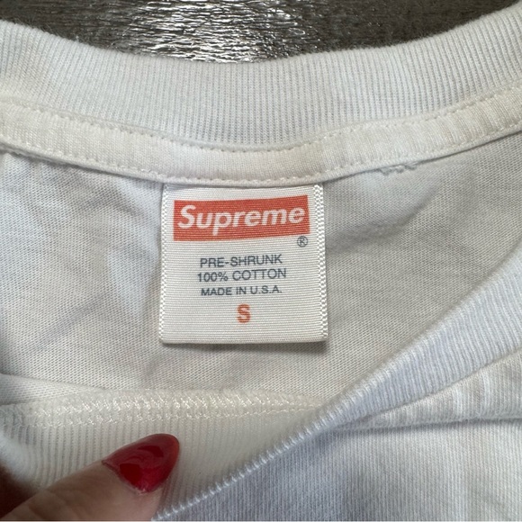 Supreme White Crew Neck Short Sleeve Girls Graphic Tee Tshirt S - Picture 4 of 8
